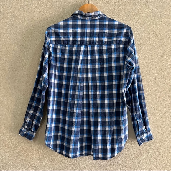 GRAYSON Womens Sz 3 M The Hero Button Down Blue Plaid Nautical Casual Relaxed - Picture 7 of 7